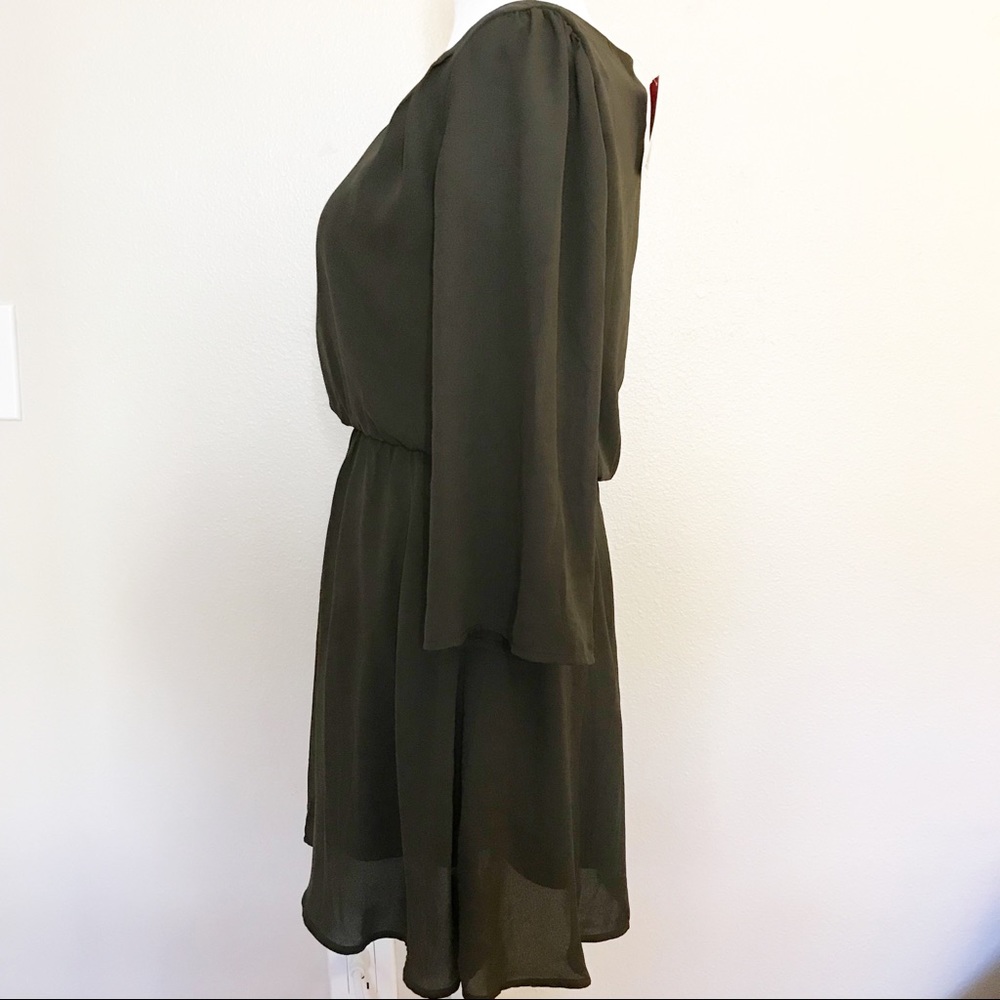 NWT Olive Green Mini Dress, F21 - Picture 3 of 6